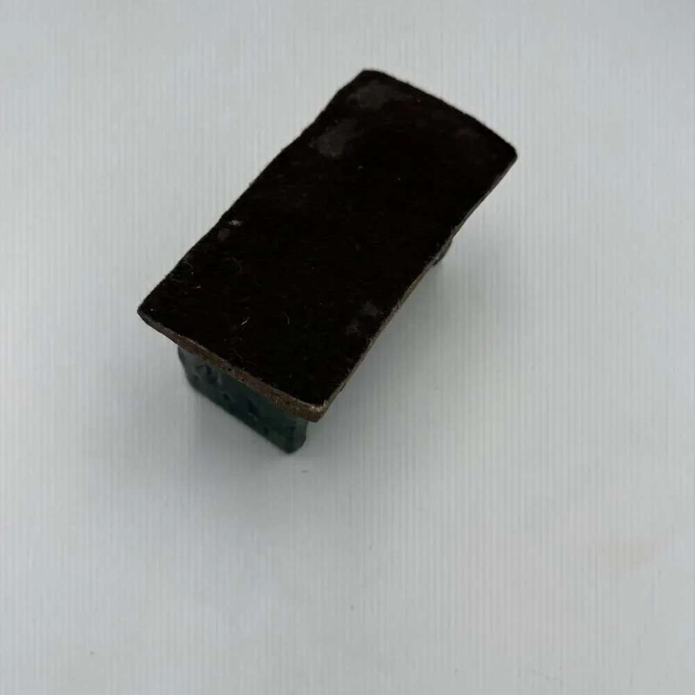 Handmade Studio Pottery Ceramic Business Card Holder Desk Organizer Green Glaze